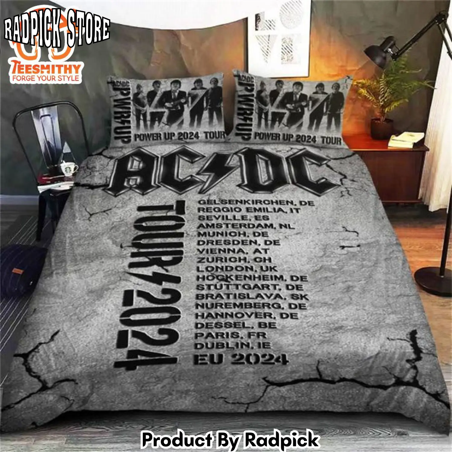 Radpick ac dc power up tour bedding set rp3278913